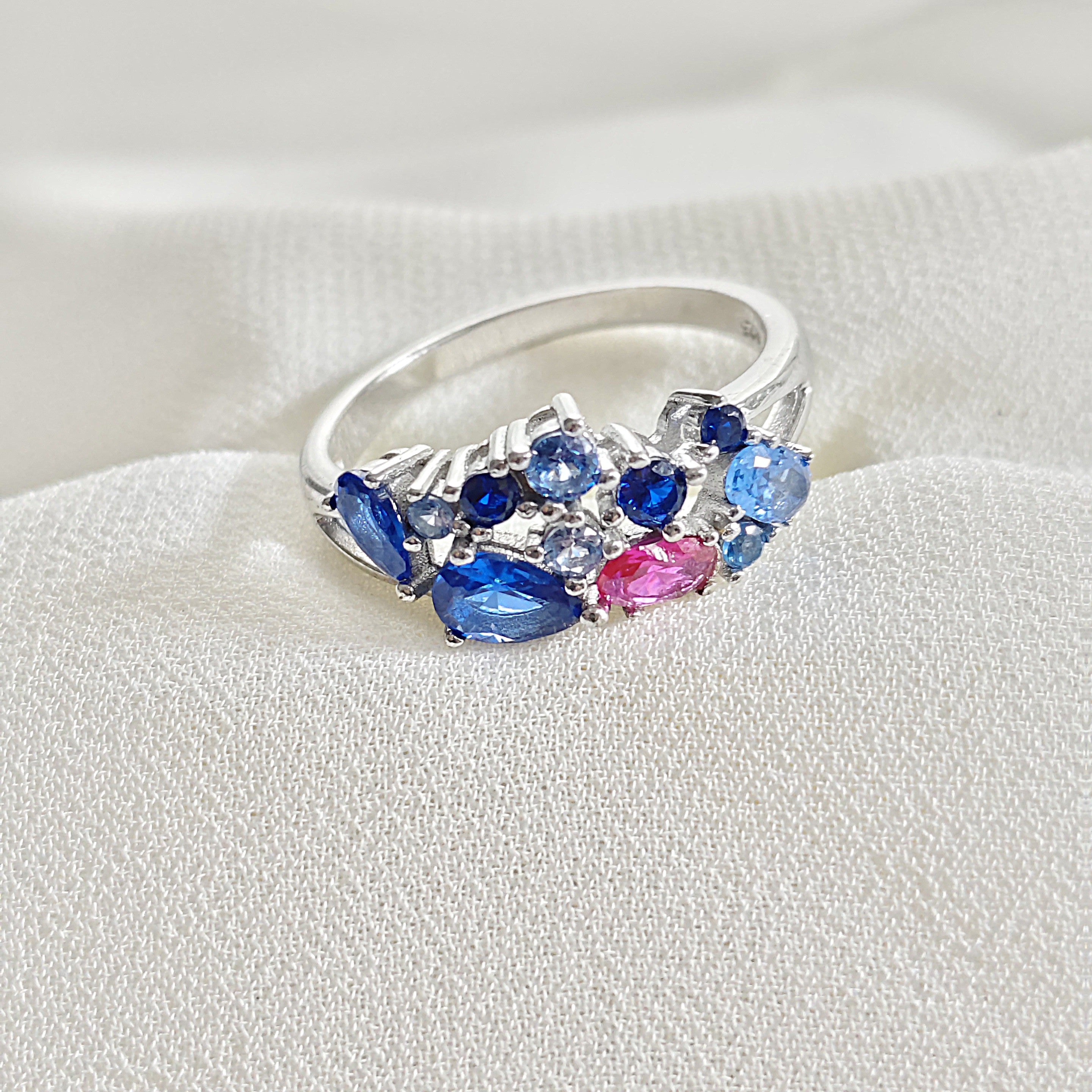 Bague en argent 925 multicolore – Harmonie Céleste Bague en argent 925 multicolore – Harmonie Céleste