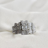 Bague en argent 925 pavée de zircons baguette – Prestige Royal Bague en argent 925 pavée de zircons baguette – Prestige Royal