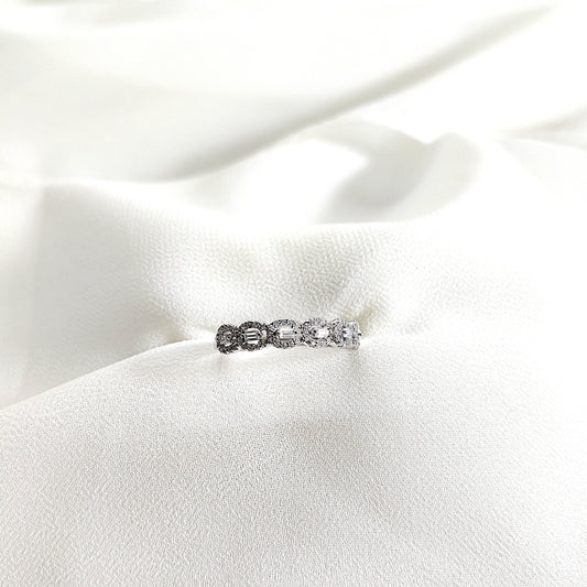 Bague en argent 925 “Élégance Éternelle” – Zircons taille baguette