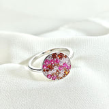 Bague en argent 925 “Galaxie Rose” – Pavée de zircons multicolores Bague en argent 925 “Galaxie Rose” – Pavée de zircons multicolores