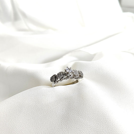 Bague en argent 925 “Roses Éternelles” – Design floral serti de zircons