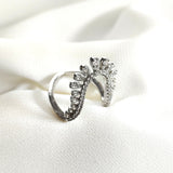 Bague en argent 925 “Couronne d’Éclat” – Anneau ouvert orné de zircons scintillants Bague en argent 925 “Couronne d’Éclat” – Anneau ouvert orné de zircons scintillants