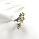 Bague en argent 925 “Flamme Solaire” – Design floral avec zircons jaunes éclatants Bague en argent 925 “Flamme Solaire” – Design floral avec zircons jaunes éclatants