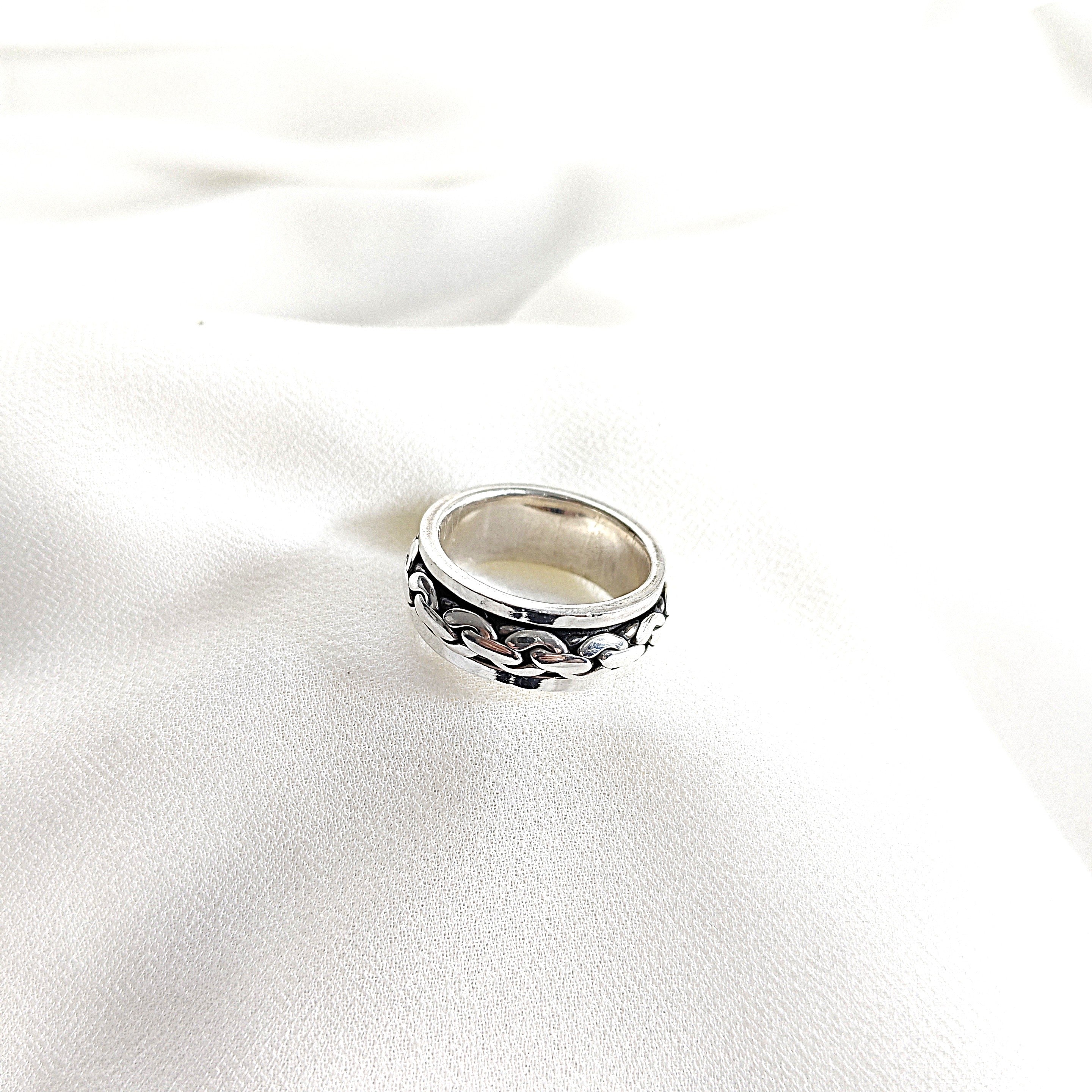 Bague homme en argent 925 chaîne centrale – Style moderne et audacieux Bague homme en argent 925 chaîne centrale – Style moderne et audacieux
