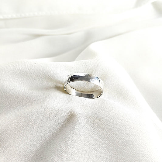 Bague homme en argent anneau classique poli