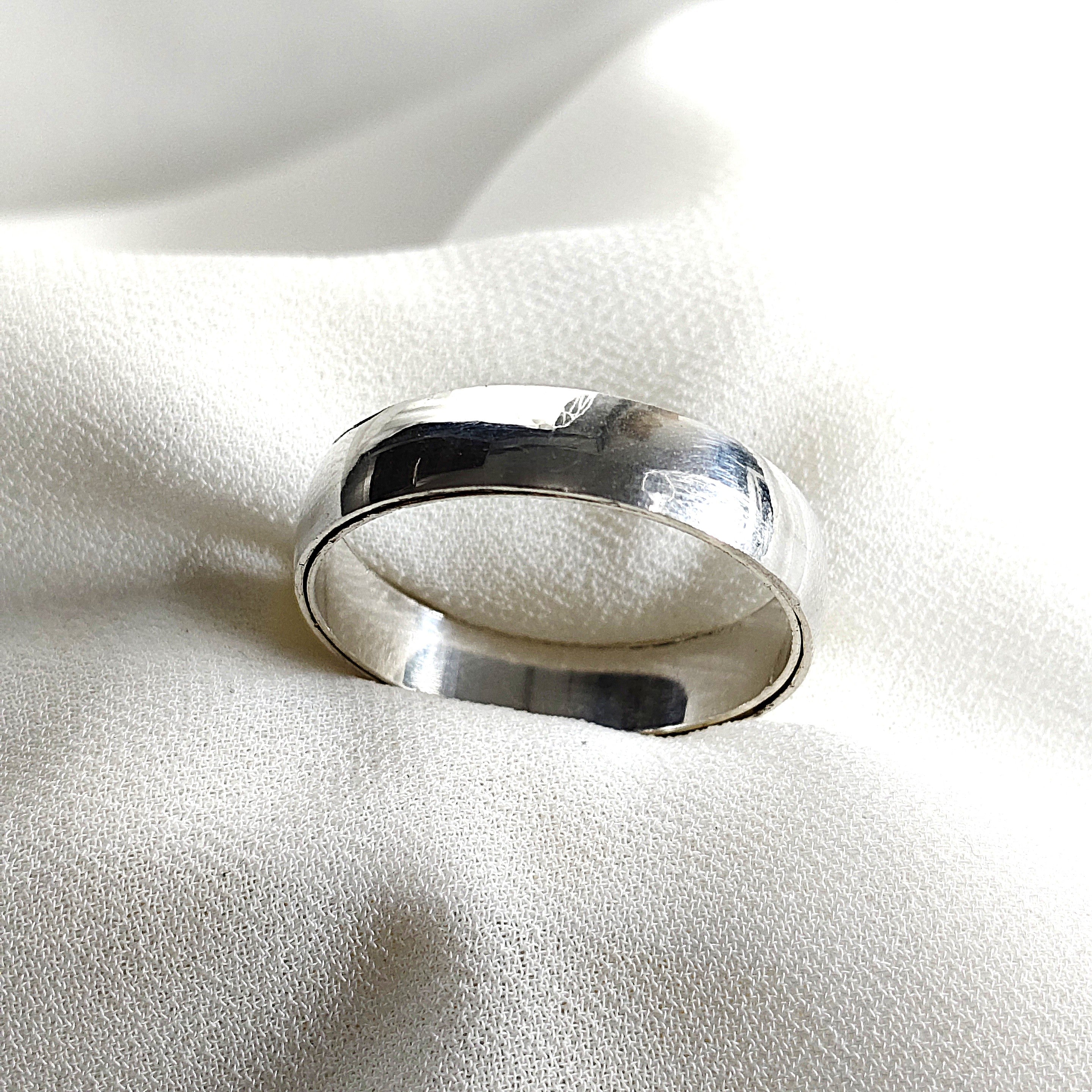 Bague homme en argent anneau classique poli Bague homme en argent anneau classique poli
