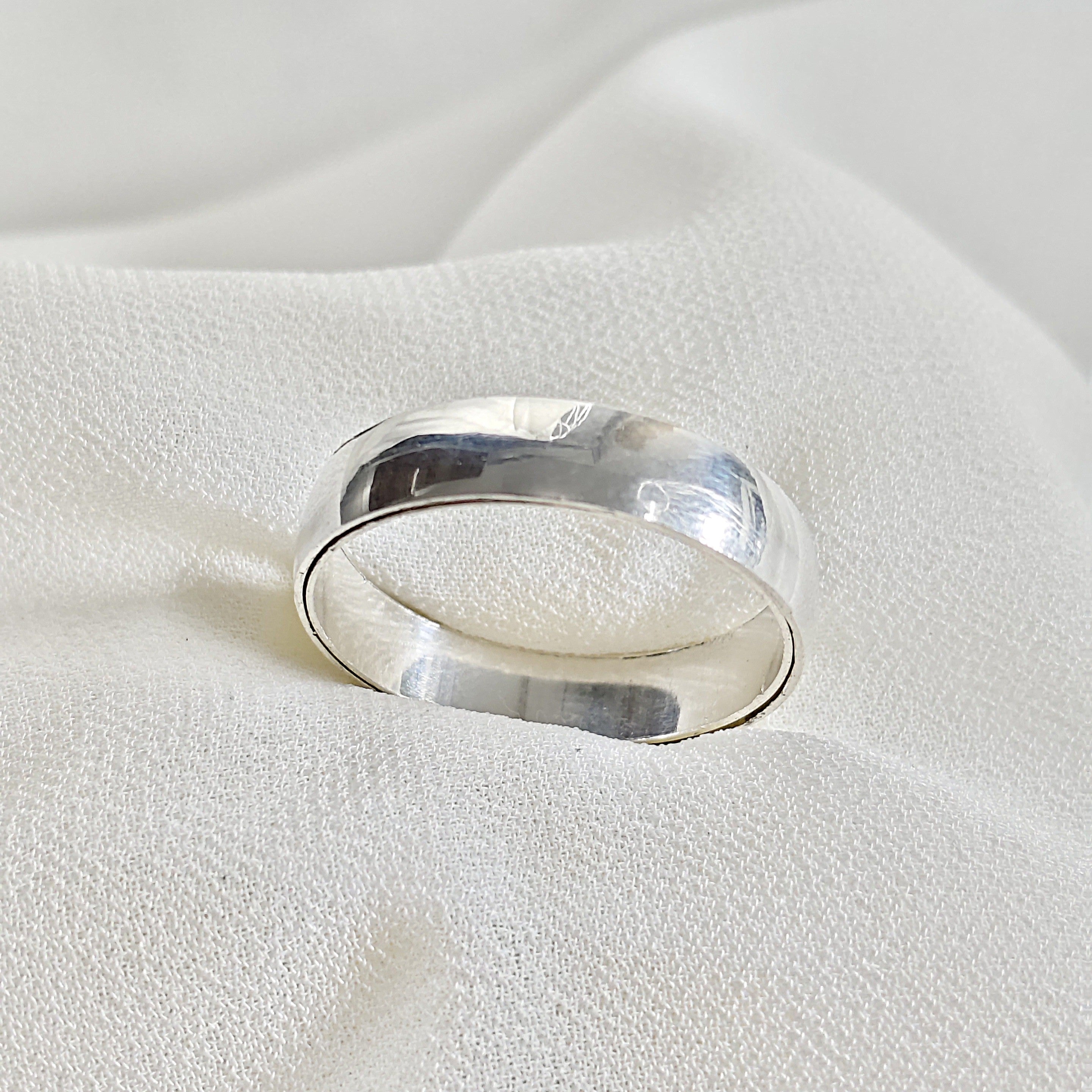 Bague homme en argent anneau classique poli Bague homme en argent anneau classique poli