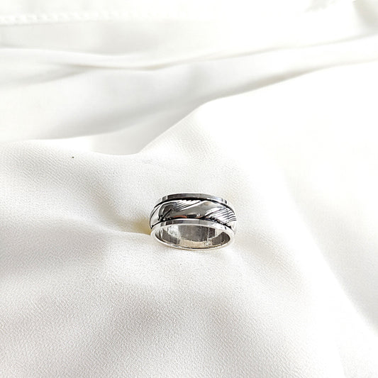 Bague homme  en argent 925 motif torsadé poli