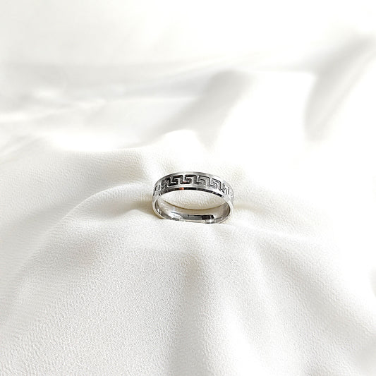 Bague Homme en argent motif grec intemporel