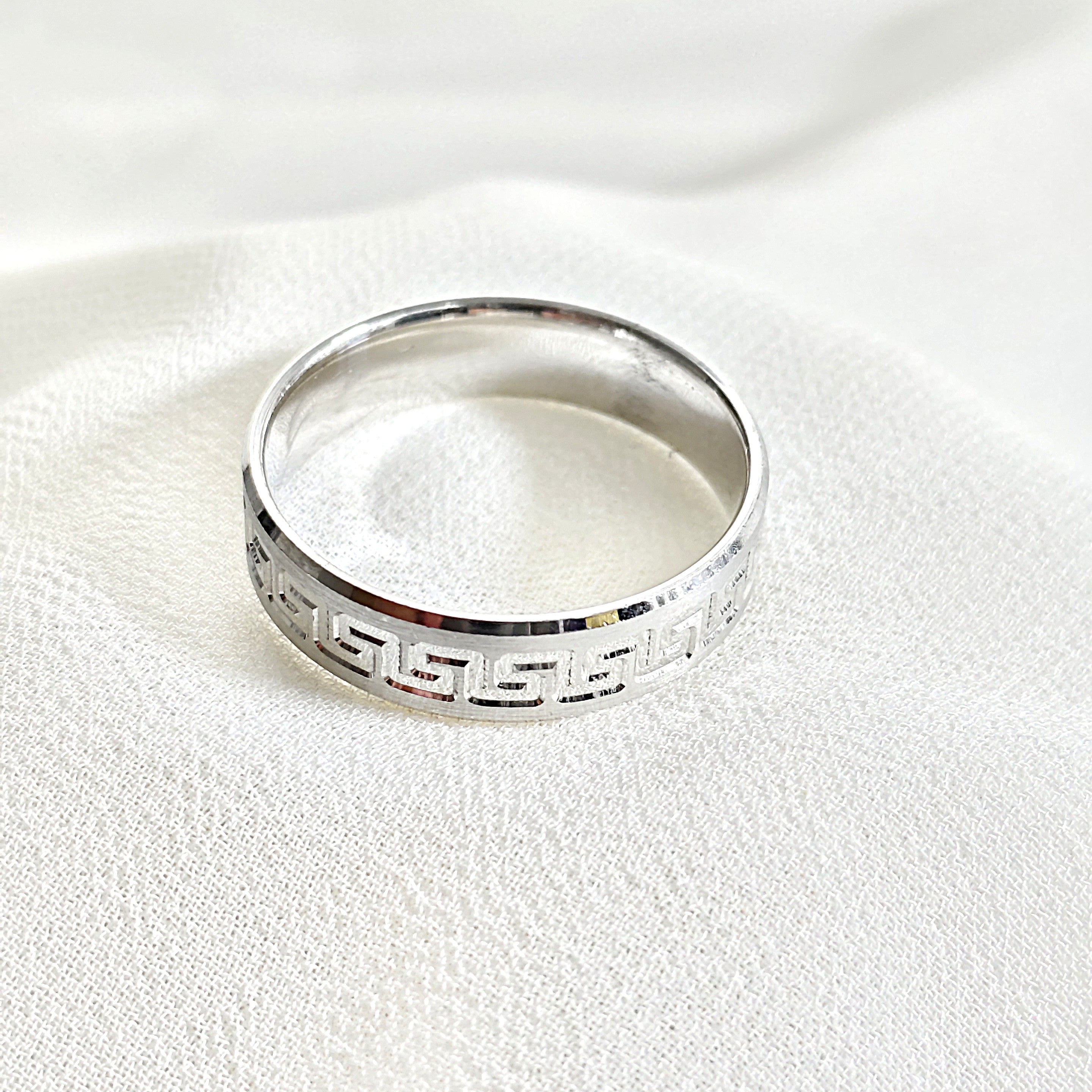 Bague Homme en argent motif grec intemporel Bague Homme en argent motif grec intemporel