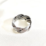 Bague en argent motif tressé élégant Bague en argent motif tressé élégant