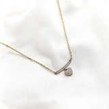 Chaîne cœur pavé de zircons en plaqué or – Garantie 10 ans Chaîne cœur pavé de zircons en plaqué or – Garantie 10 ans