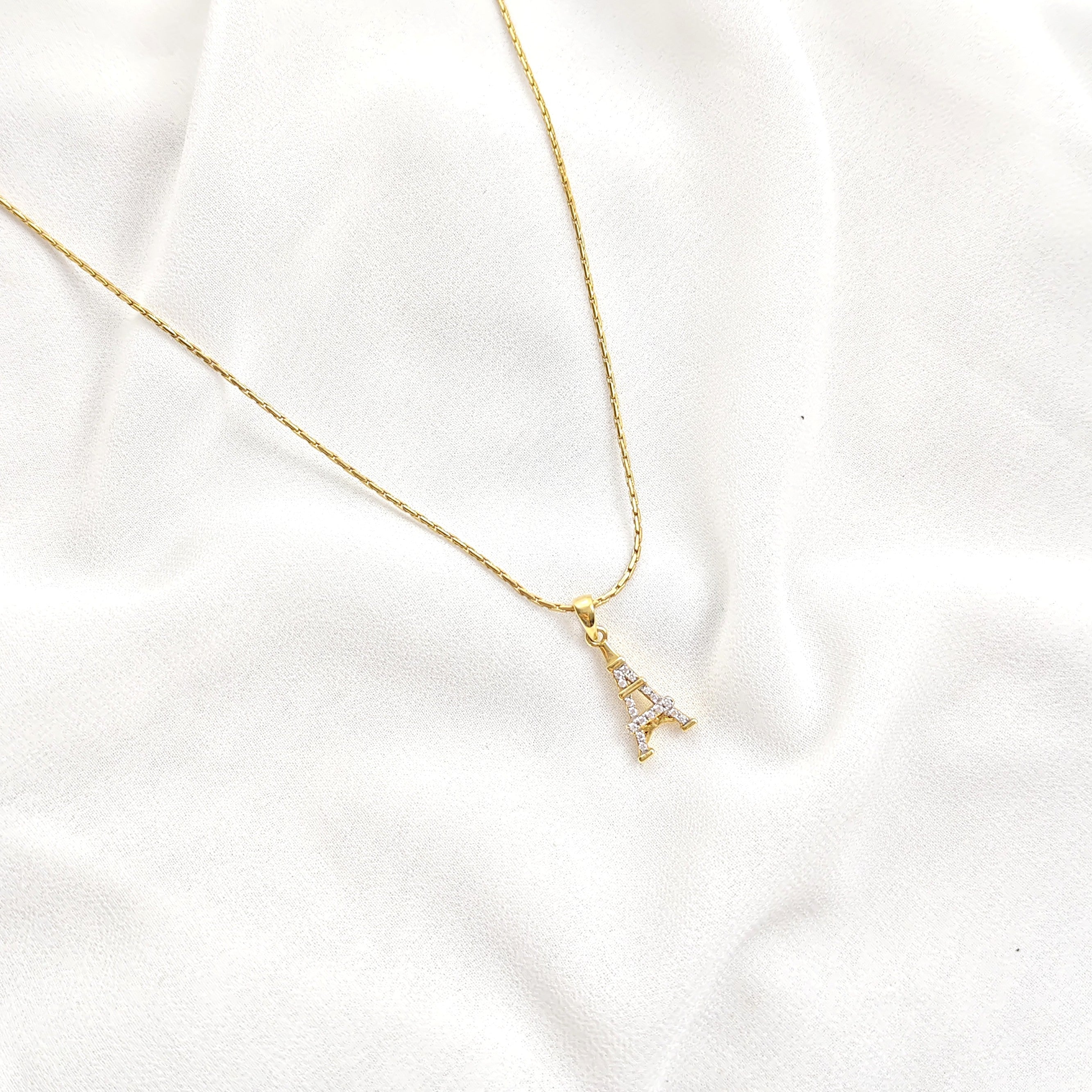 Chaîne lettre A en plaqué or – Garantie 10 ans Chaîne lettre A en plaqué or – Garantie 10 ans