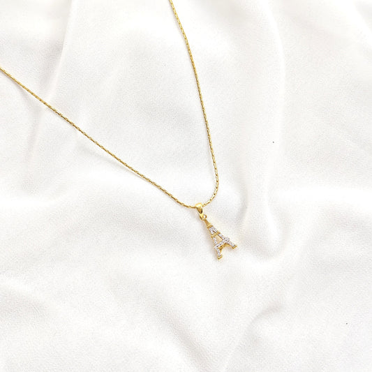 Chaîne lettre A en plaqué or – Garantie 10 ans