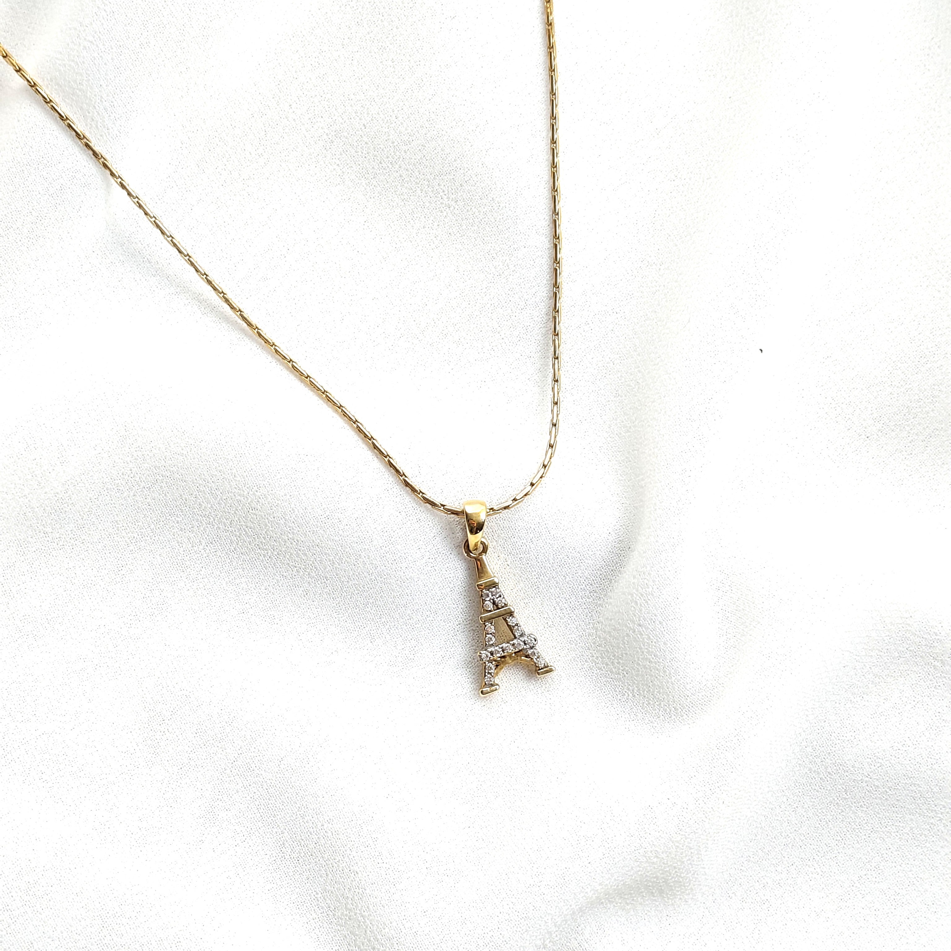 Chaîne lettre A en plaqué or – Garantie 10 ans Chaîne lettre A en plaqué or – Garantie 10 ans