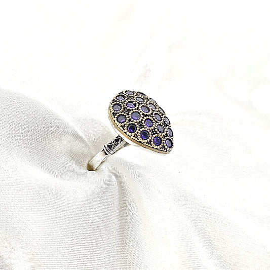 Bague Vintage Dôme – Style Antique avec Pierres