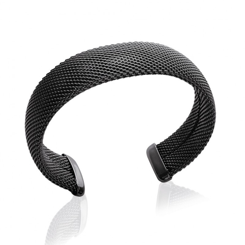 Bracelet Manchette en Ruthénium – Largeur 18 mm – Acier Inoxydable Bracelet Manchette en Ruthénium – Largeur 18 mm – Acier Inoxydable