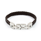 Bracelet en cuir tressé et acier pour homme Bracelet en cuir tressé et acier pour homme