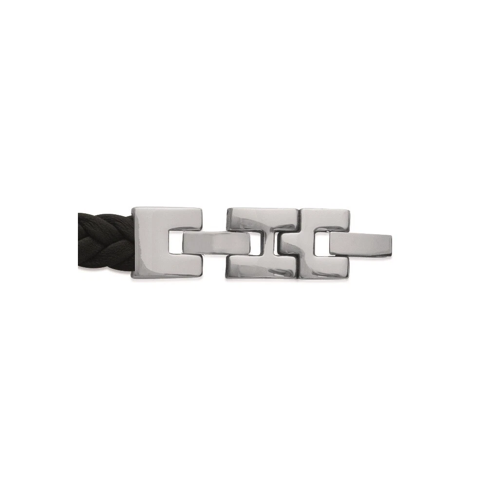 Bracelet homme acier Inoxydable cuir tressé et carbone Bracelet homme acier Inoxydable cuir tressé et carbone