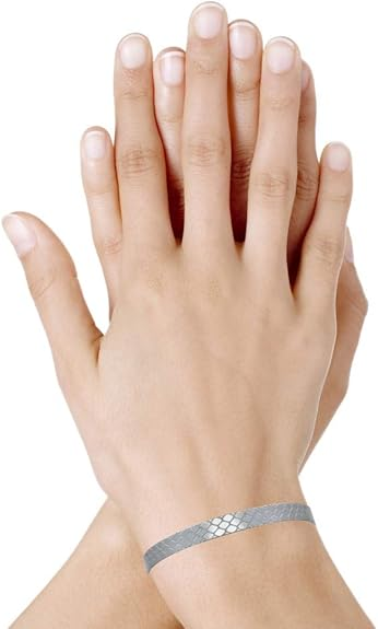 Bracelet Acier Demi Jonc Plat et Ecailles Bracelet Acier Demi Jonc Plat et Ecailles