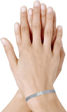 Bracelet Acier Demi Jonc Plat et Ecailles Bracelet Acier Demi Jonc Plat et Ecailles