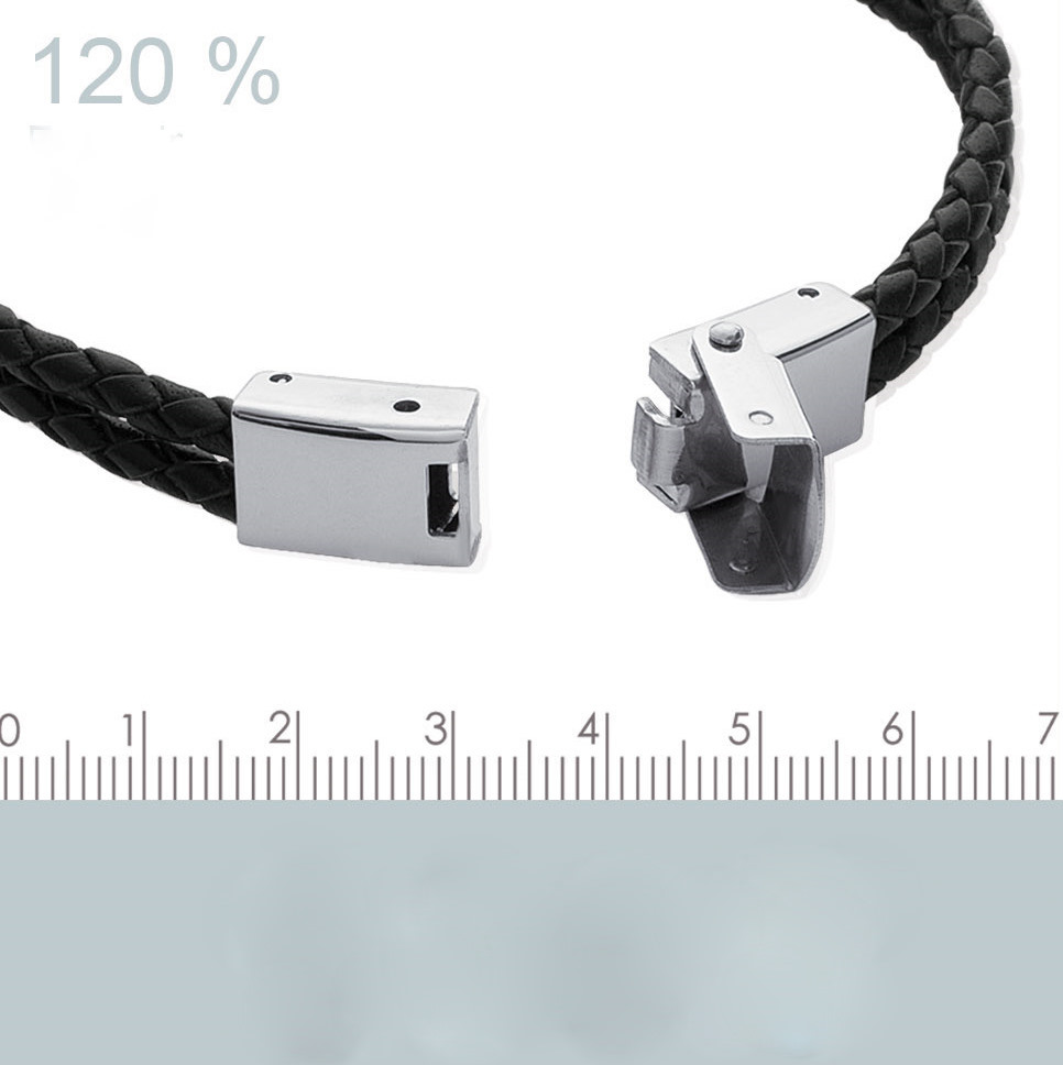 Bracelet Cuir Noir & Cœur en Acier Inoxydable Bracelet Cuir Noir & Cœur en Acier Inoxydable