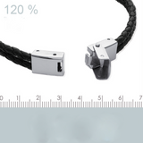 Bracelet Cuir Noir & Cœur en Acier Inoxydable Bracelet Cuir Noir & Cœur en Acier Inoxydable