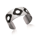 Bracelet manchette acier inoxydable fleur stylisée Bracelet manchette acier inoxydable fleur stylisée