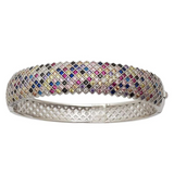 Bracelet en argent serti de pierres multicolores – Éclat et élégance Bracelet en argent serti de pierres multicolores – Éclat et élégance