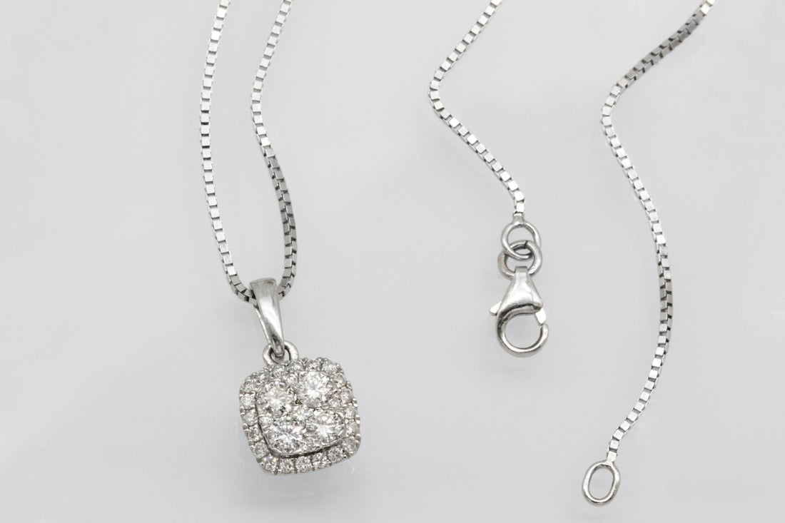 silver necklace with heart pendant