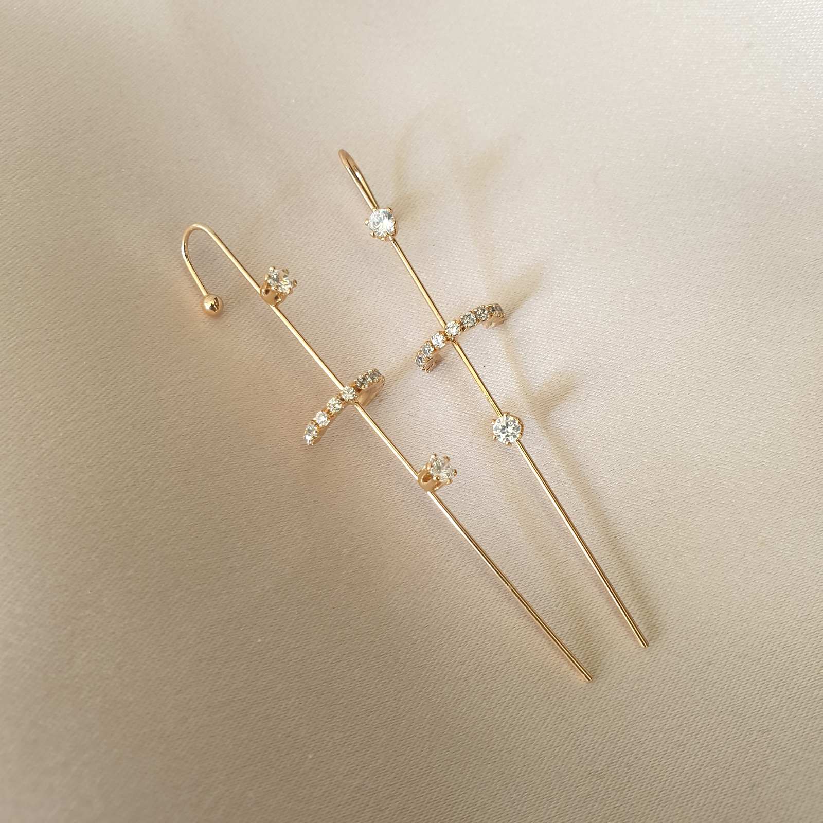 Boucle d’Oreille Ear Cuff Élégance Cristal Plaqué Or Xuping