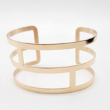 Bracelet manchette géométrique en acier inoxydable  doré