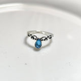 Bague Goutte Bleue en Acier Inoxydable – Élégance Fine & Raffinée