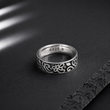 Bague Homme Argent 925 Gravure Florale Vintage
