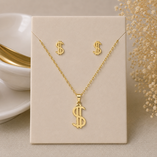 Parure Dollar Luxe en Acier Inoxydable 316L Doré
