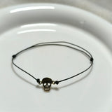 Bracelet CN Tête de Mort Chic – Plaqué Or Ajustable