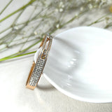 Bracelet Jonc Rose Gold Éclat – Cristaux & Pierres Jaunes