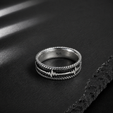 Bague Homme Argent 925 Battement Élégance Moderne