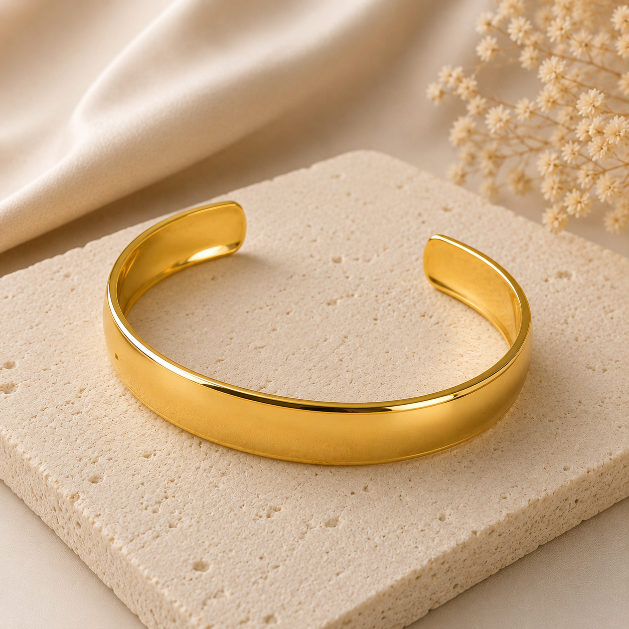 Bracelet Jonc Classique Doré – Acier Inoxydable Élégant | CN