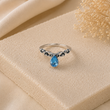 Bague Goutte Bleue en Acier Inoxydable – Élégance Fine & Raffinée