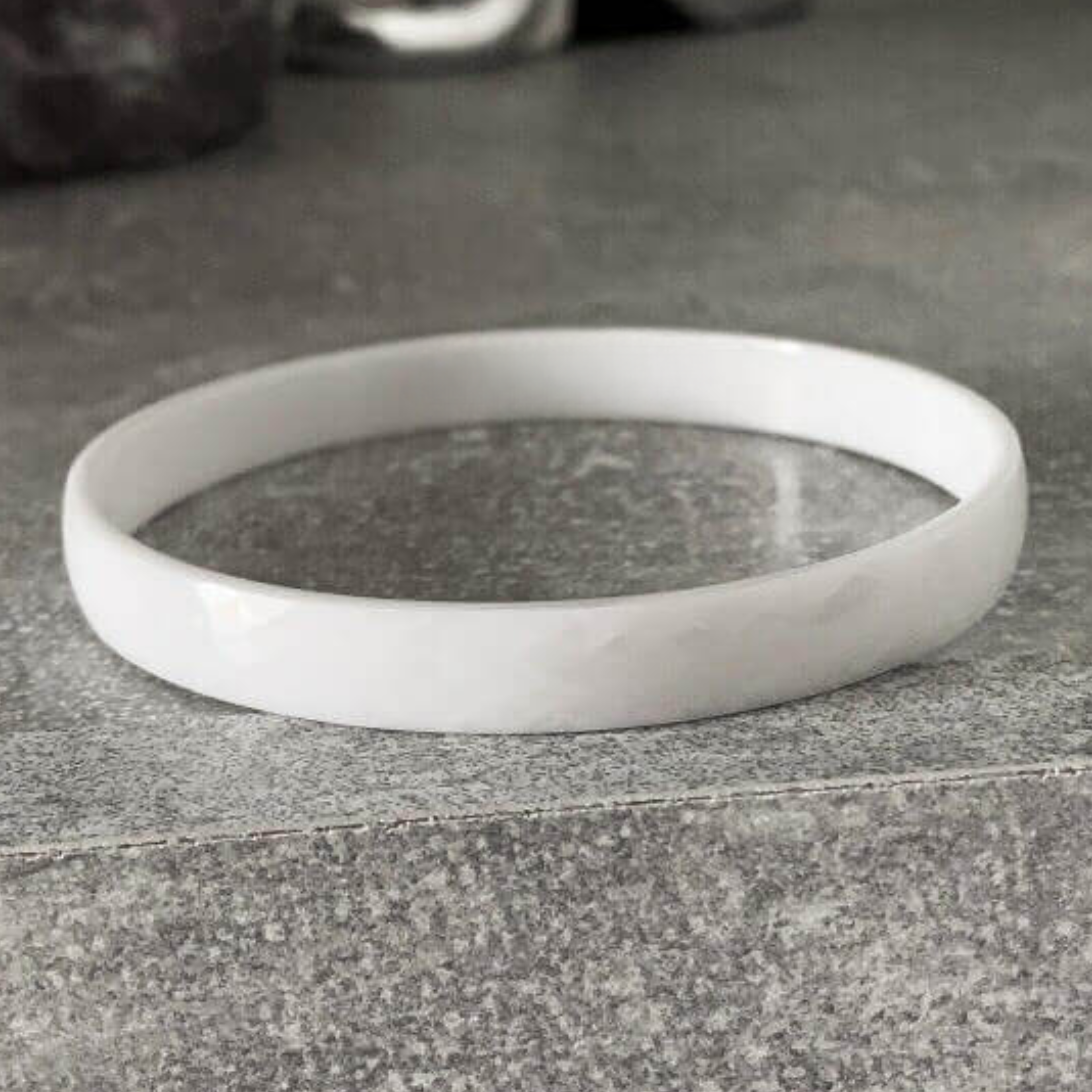 Bracelet Jonc Blanc Facetté Diamètre 65MM En Pure Céramique