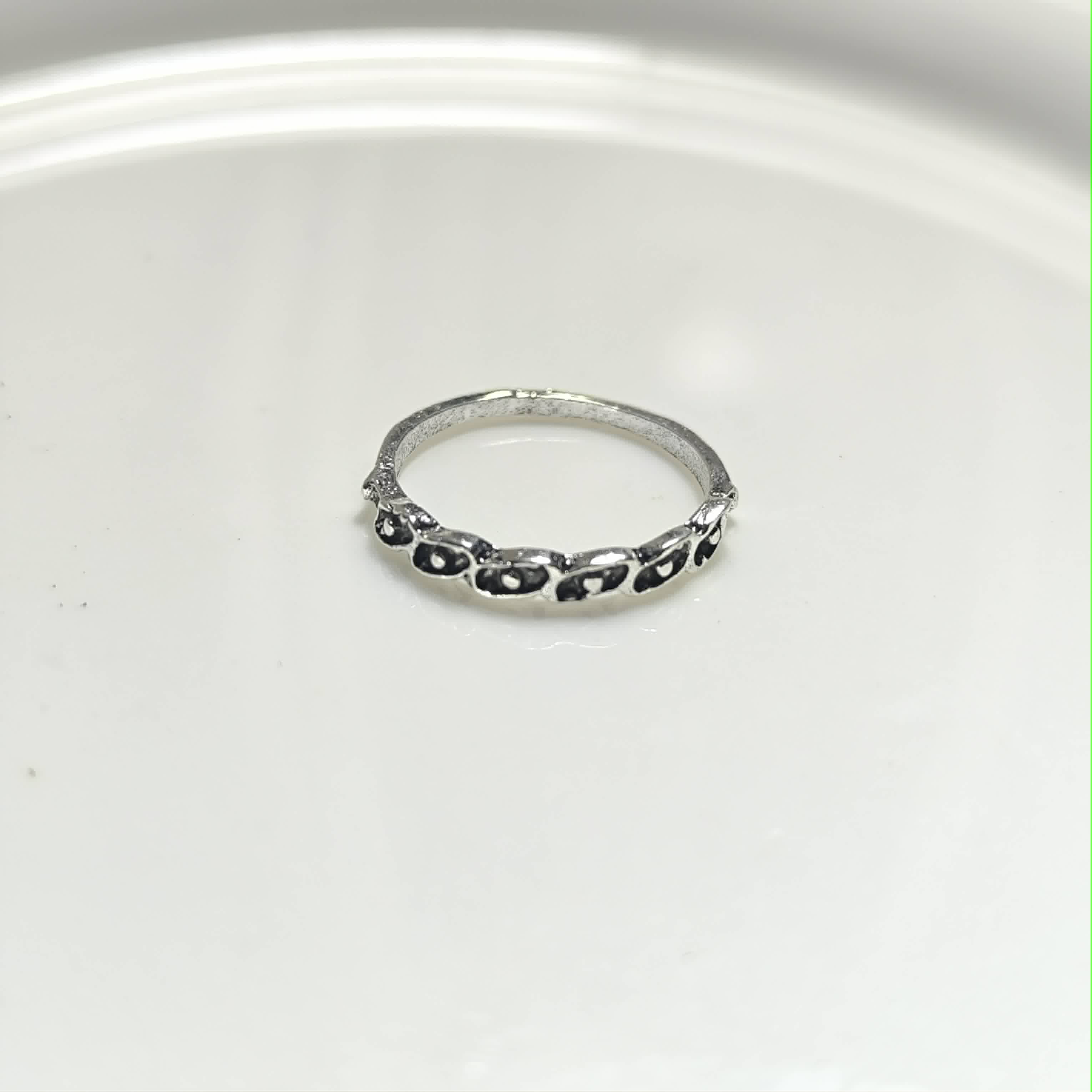 Bague Fine Vintage en Acier Inoxydable