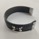 Bracelet rigide en acier Inoxydable et cuir