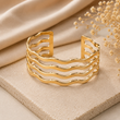 Bracelet Manchette Ondulé CN – Acier Inoxydable Doré