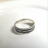 Bague Homme Argent 925 Style Tressé Noir Élégant