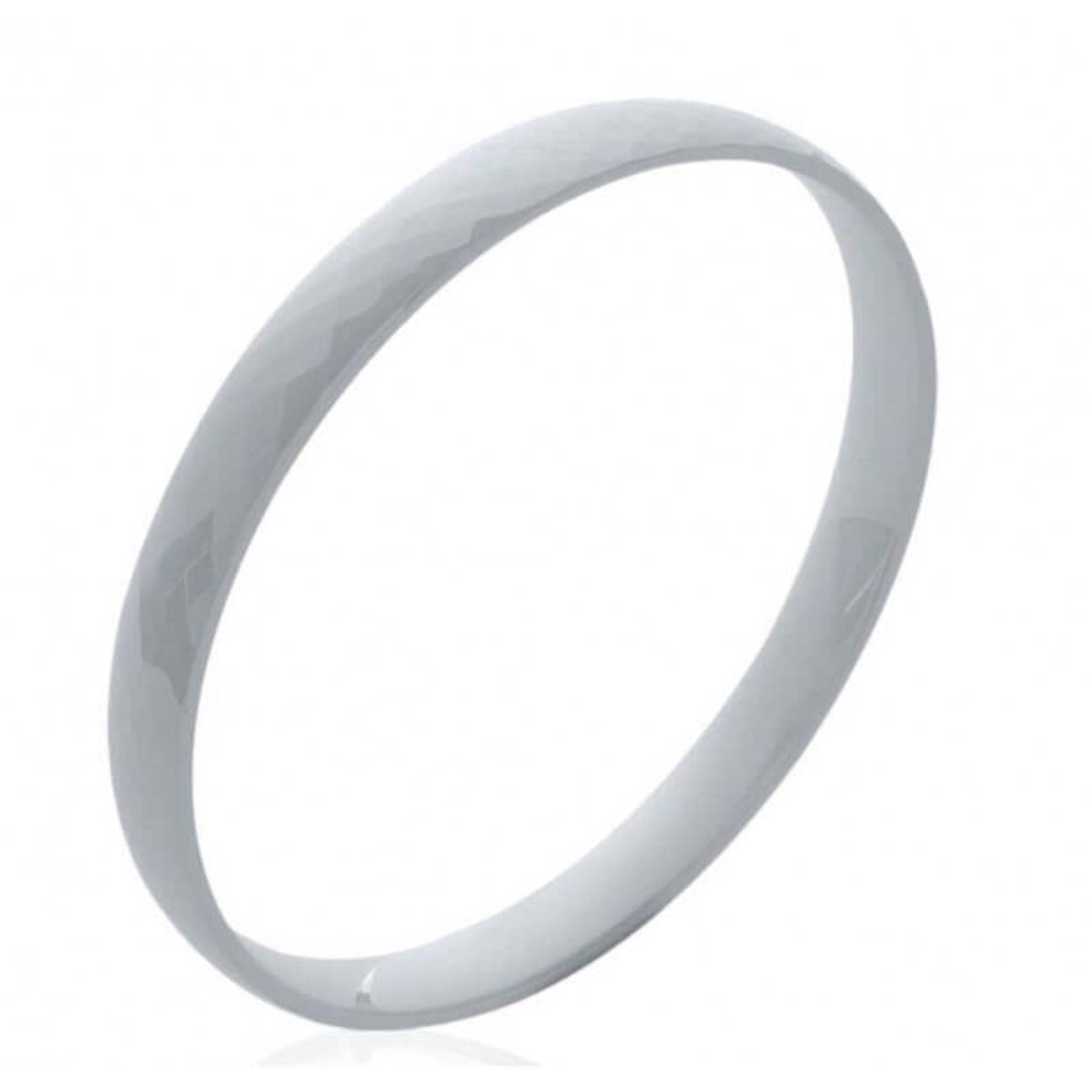 Bracelet Jonc Blanc Facetté Diamètre 65MM En Pure Céramique