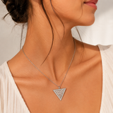 Collier 316 L ruthénium  CN Paris Pendentif Triangle