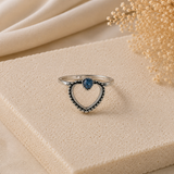 Bague Cœur Bleu en Acier Inoxydable – Élégance Romantique