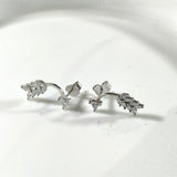 Boucles d’Oreilles Argent Aile Cristal – Élégance Moderne Zircon