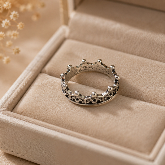 Bague Couronne Royale – Style Élégant & Raffiné